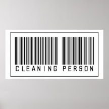 Barcode Cleaning Person Print