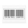 Barcode Criminal Lawyer Postcard