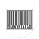 Barcode Electrician Round Stickers