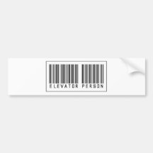 Barcode Elevator Person Bumper Sticker