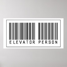 Barcode Elevator Person Posters