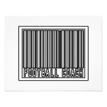 Barcode Football Coach Personalized Invite
