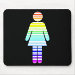 barcode girl. rainbow. mouse mats