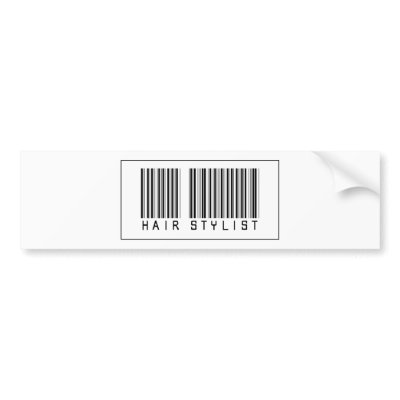 Barcode Hair Stylist Bumper Sticker by crazygoodstuff