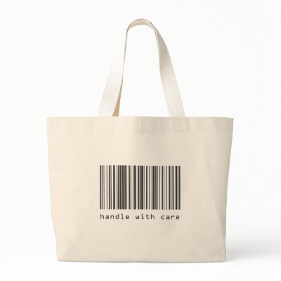 Barcode - Handle With Care Tote Bag by iArtPrints