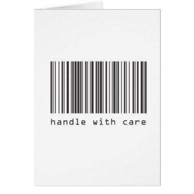 Barcode - Handle With Care Greeting Cards by iArtPrints