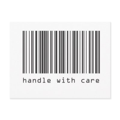 Barcode - Handle With Care Post Cards by iArtPrints