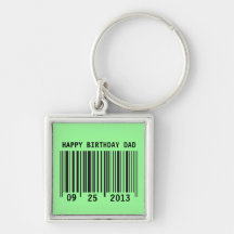 Barcode Happy Birthday keychain