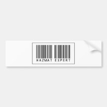 Barcode Hazmat Expert Bumper Sticker