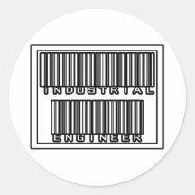 Barcode Industrial Engineer Round Stickers