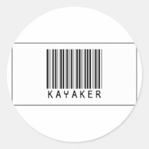 Barcode Kayaker Round Sticker