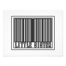 Barcode Little Sister Personalized Invitations