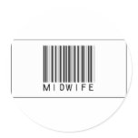 Barcode Midwife Round Sticker