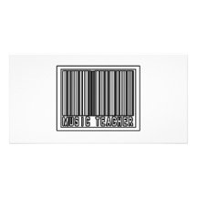 Barcode Music Teacher Custom Photo Card