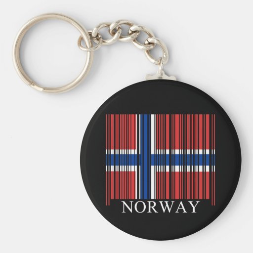 Barcode Norway Flag Keychains