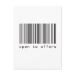 Barcode - Open To Offers Post Card