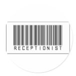 Barcode Receptionist Round Stickers