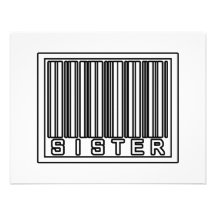Barcode Sister Invitations