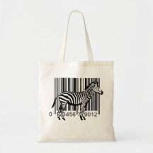 Barcode Zebra illustration Tote Bags