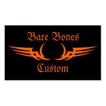 Bare Bones Custom Black Orange Business Cards