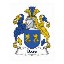 Bare Family Crest Post Cards