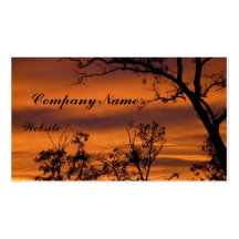 Bare Tree At Sunset Business Card
