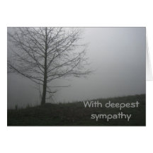 Bare tree in fog card