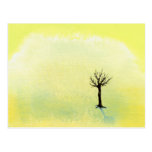 Bare tree pretty minimalist painting art Buds Post Card