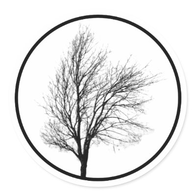 Bare Tree Silhouette Sticker by AJsGraphics