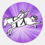 Bareback rider 102 round sticker