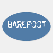 Barefoot Brand water background "barefoot" sicker Oval Sticker