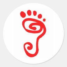 Barefoot Runner Round Sticker