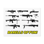 Barells of Fun- Gun design Post Cards