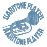Baritone Player Round Sticker