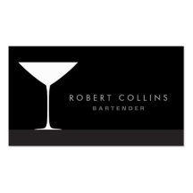 Barman élégant moderne en verre de cocktail de mar cartes de visite personnelles