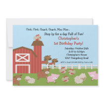 Barn Animal Fun Birthday Party Custom Invitations