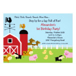 Barn Animal Fun Birthday Party Invite