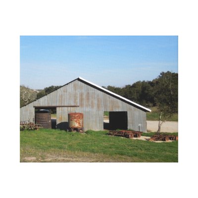 Barn Behind York Mountain Tasting Room Gallery Wrap Canvas by cawinecountry