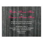 Barn Door and Hot Pink Roses Wedding Invitation