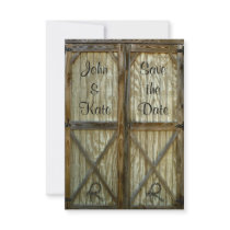 Barn Door Cowboy Wedding Save the Date Custom Announcements