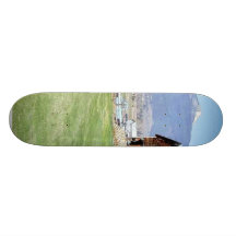 Barn Grass Mountains Fence Custom Skateboard