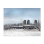 Barn in winter postcards