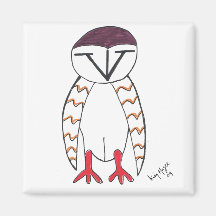 barn owl Square Fridge Magnet