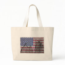 Barn Peeling Painted Patriotic American Flag Tote Bag