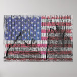 Barn Peeling Painted Patriotic American Flag Poster