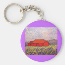 barn with irises key chains