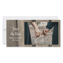 Barn Wood Country Wedding Save the Date Photo Card