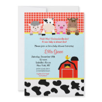 Barn yard Farm Barnyard Baby Shower Invitations