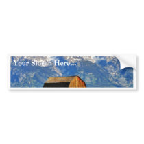 Barns Grand Tetons Mountains Bumper Sticker