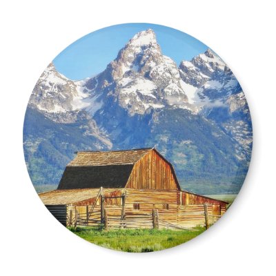 Barns Grand Tetons Mountains Fridge Magnets by lifesphere